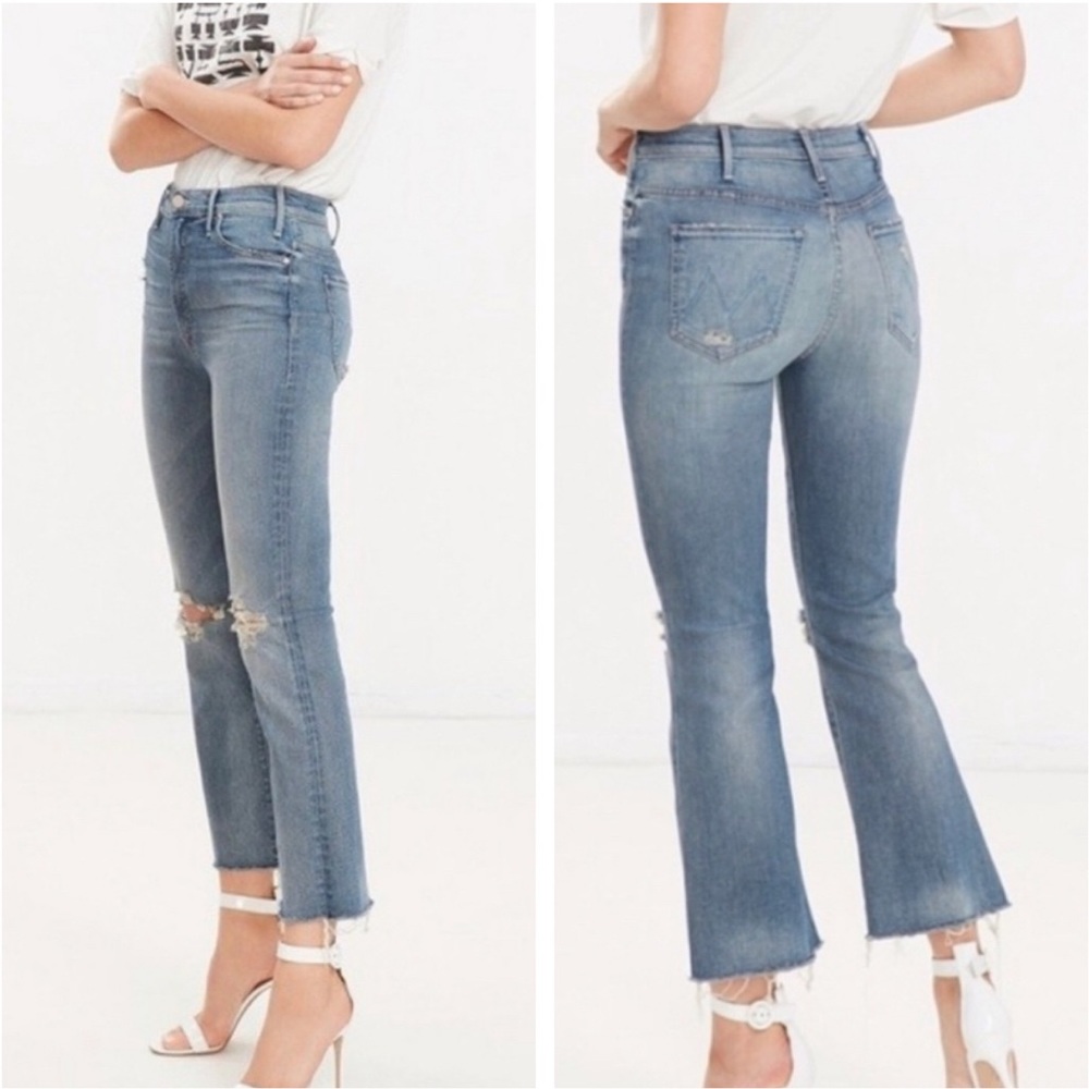 MOTHER Hustler Ankle Fray Distressed Jeans - Picture 2 of 14